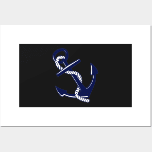 Navy blue anchor sticker Posters and Art